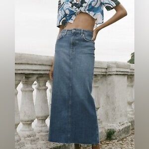 Zara pencil denim long skirt medium